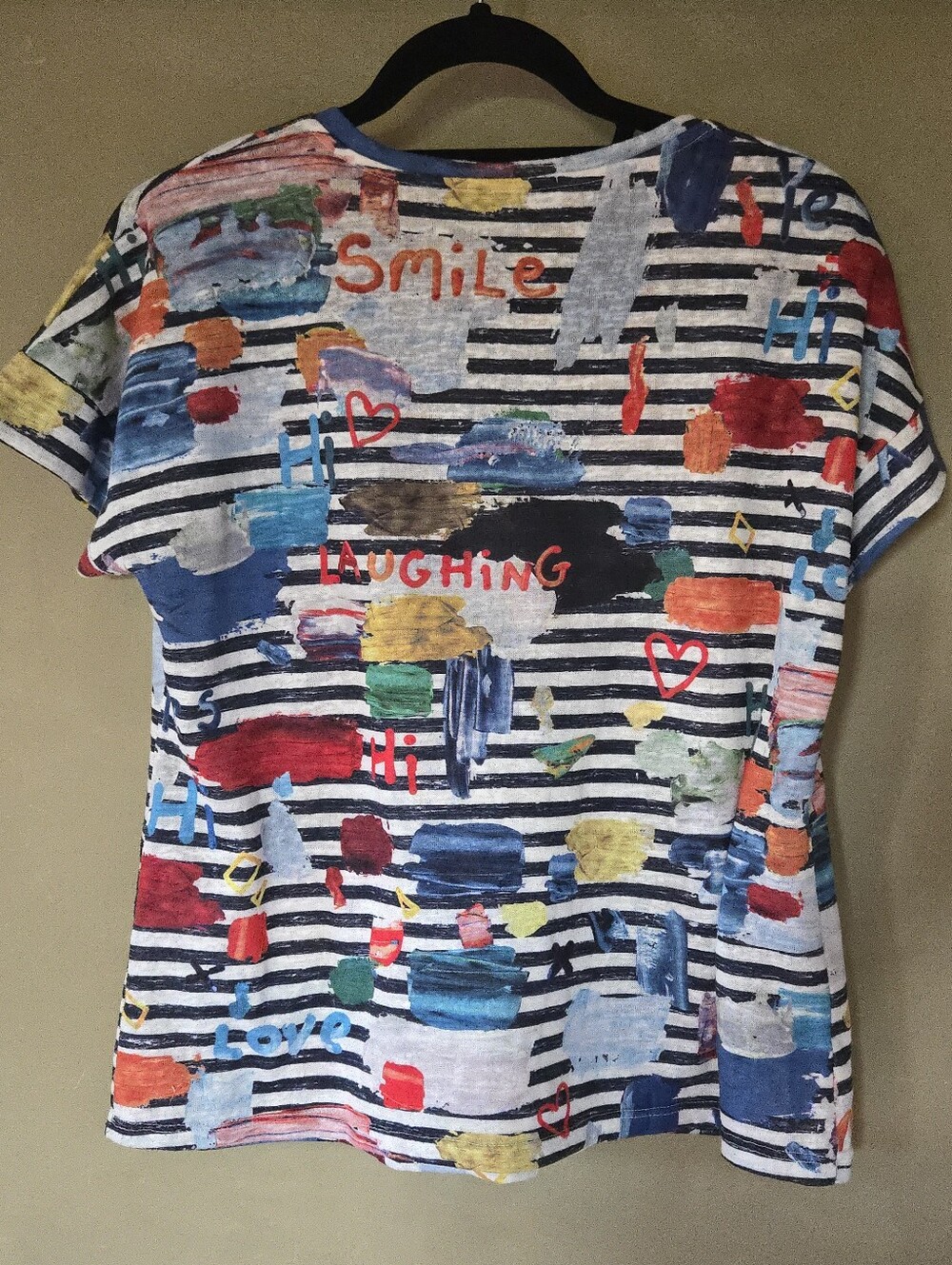 Tinta | Abstract Multicolor V-Neck Women's Top, Size 44 - Picture 3 of 7